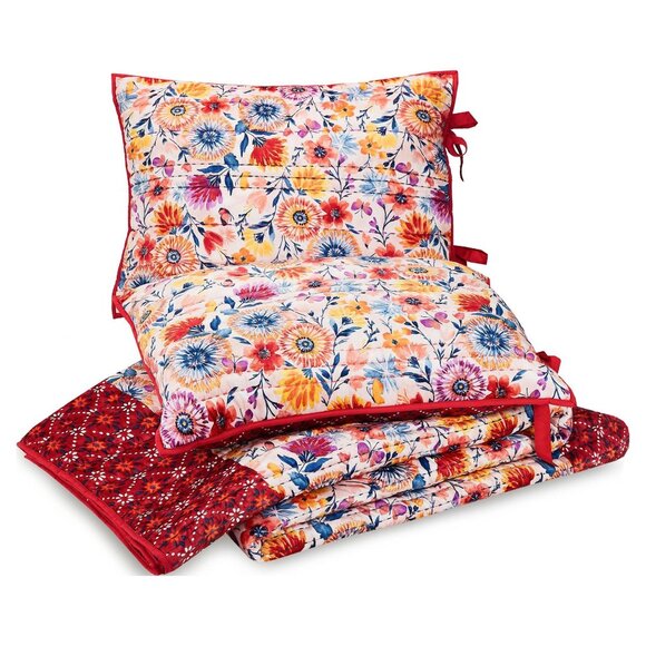 The Pioneer Woman Fluttering Fancies 2-Piece Poly-Velvet Quilt Sham Set, King - Picture 2 of 5